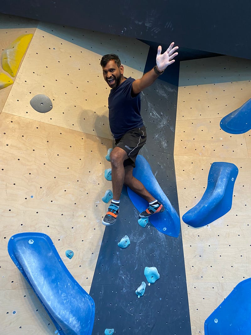 Discovering the joy of bouldering for the first time