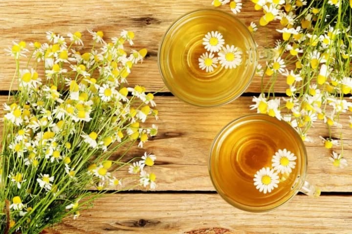 Chamomile tea for relaxation before bedtime