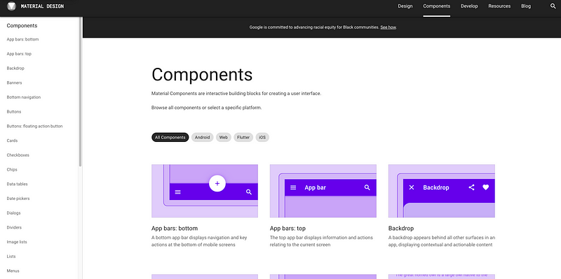 Google Material Design elements in action