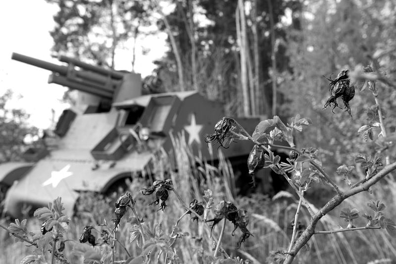 Modern farmland tractor in action