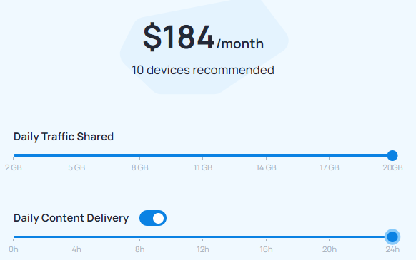 Potential earnings with Honeygain.