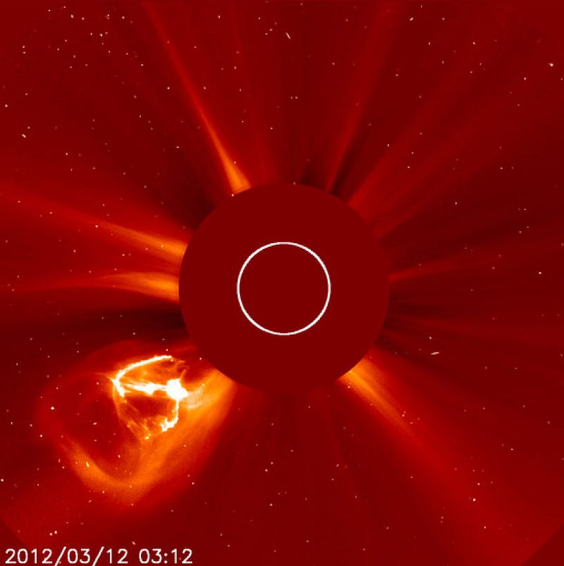 Coronal mass ejection with prominence detail