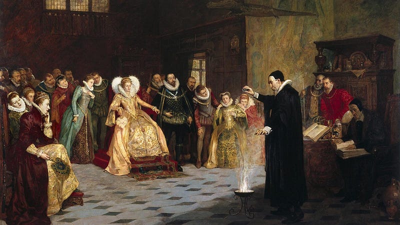 Artistic representation of John Dee's experimentation