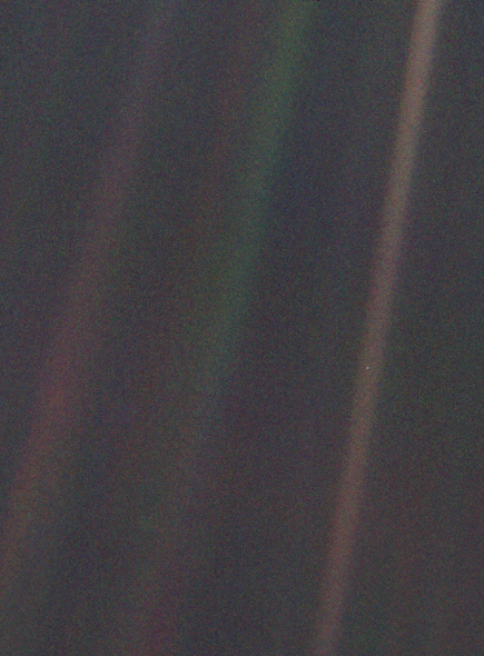 Voyager 1's image of Earth, the Pale Blue Dot