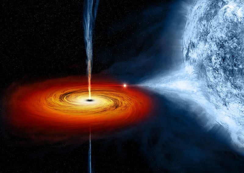 Artistic depiction of a black hole's event horizon