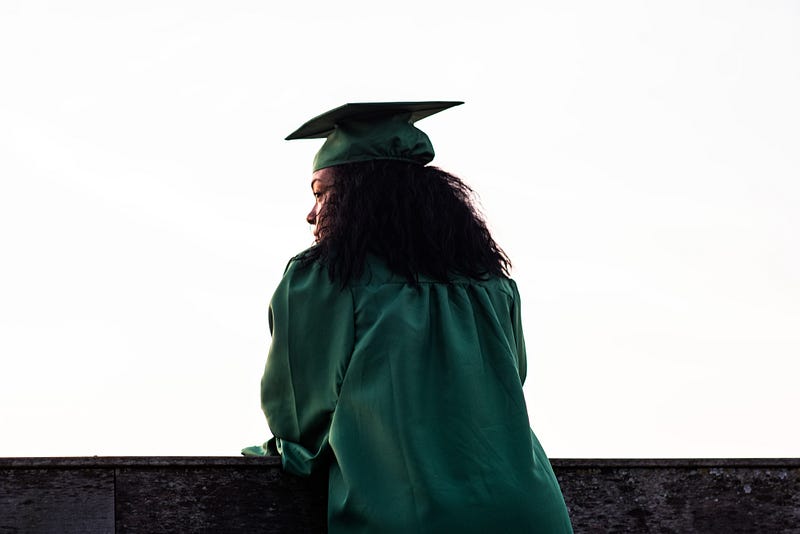 New graduate contemplating her future