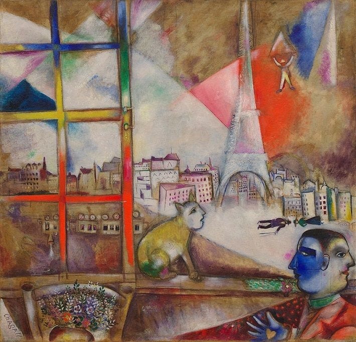 Paris through the Window by Marc Chagall