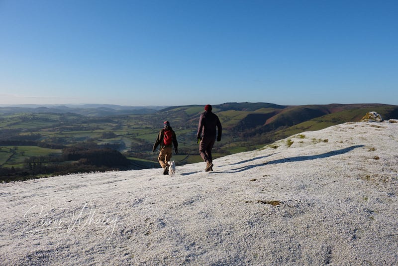 Snowy walkers enjoying the outdoors