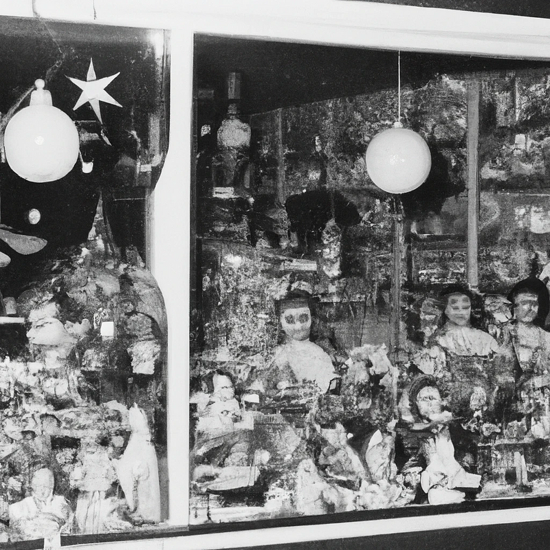 A spooky toy store scene