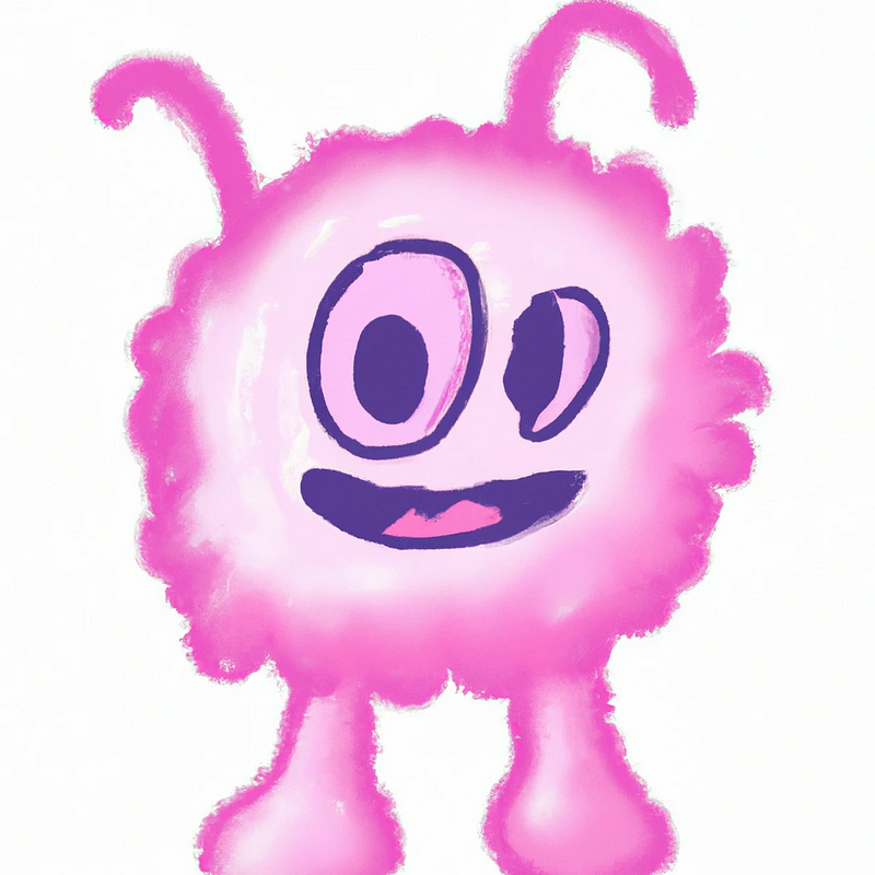 A less-than-cute pink monster