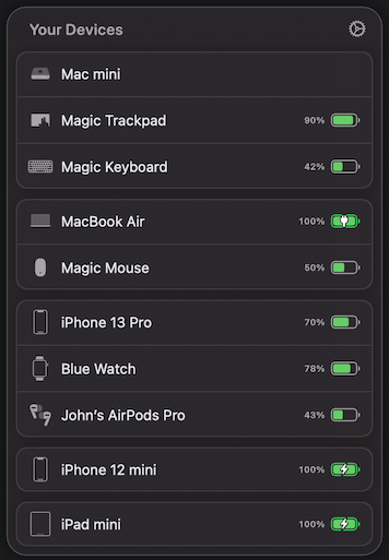 Battery status monitoring in macOS 13