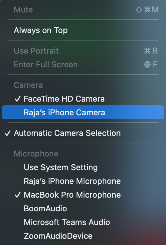 FaceTime audio call screen