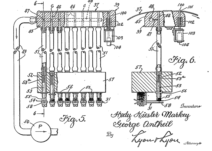 Hedy Lamarr and George Antheil's patent mechanism