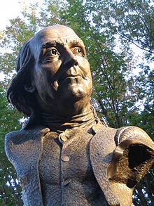 Benjamin Franklin advocating for freedom of speech