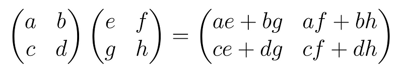 Matrix multiplication formula