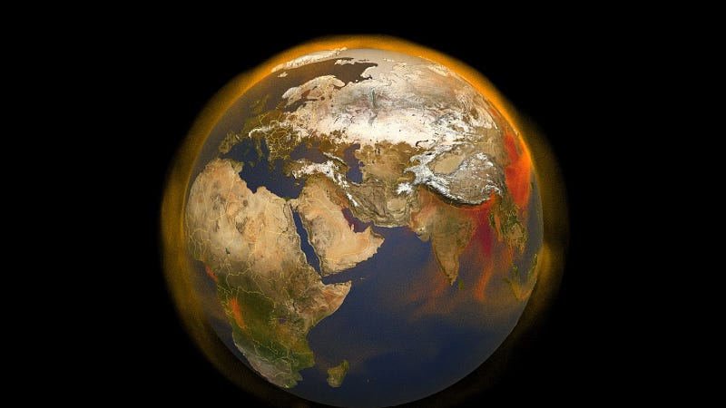 3D visualization of atmospheric methane levels